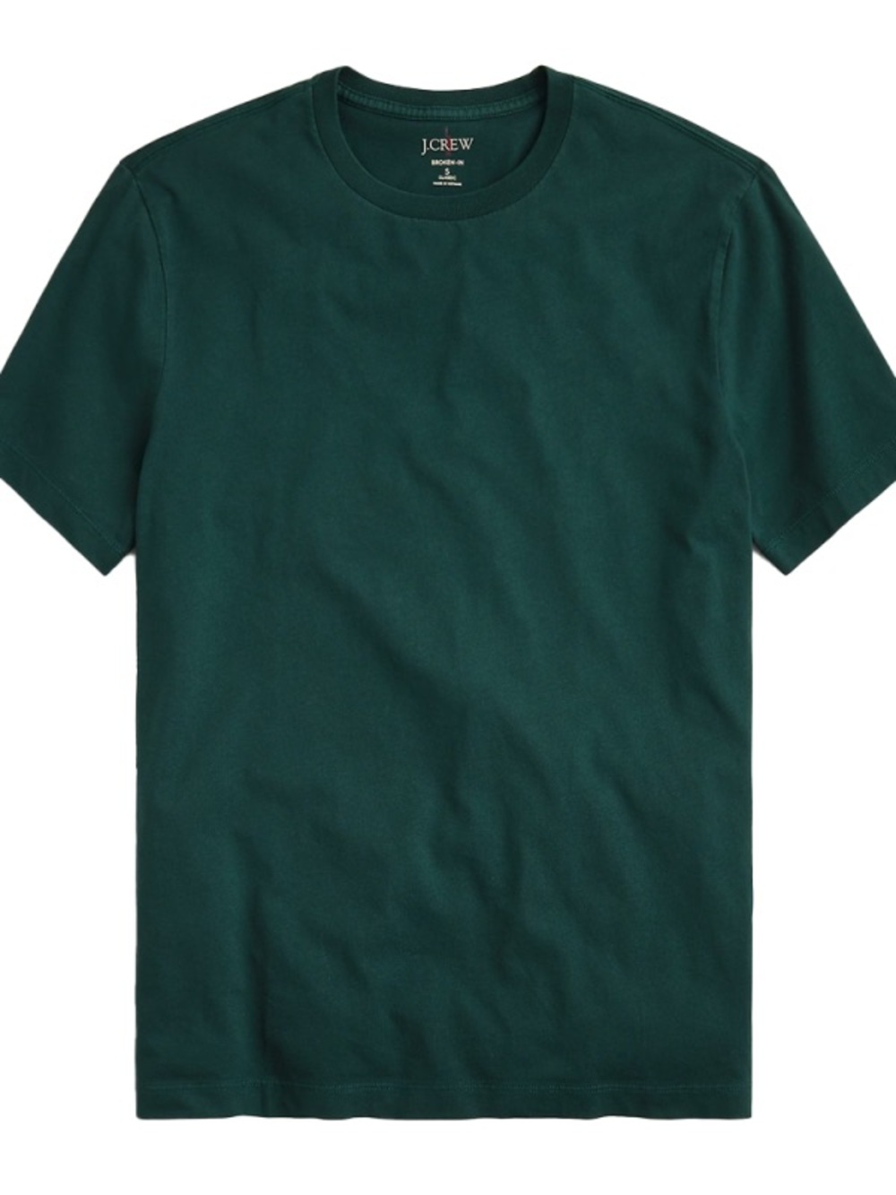 J. Crew Men’s Deep Green Washed Cotton Crew Neck Tee